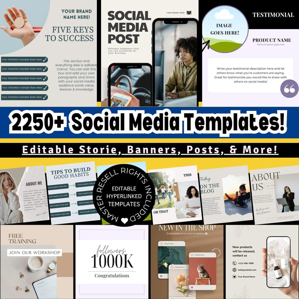2250+ Editable Social Media Templates | Boost Engagement & Grow Your Brand for the Next 5+ Years