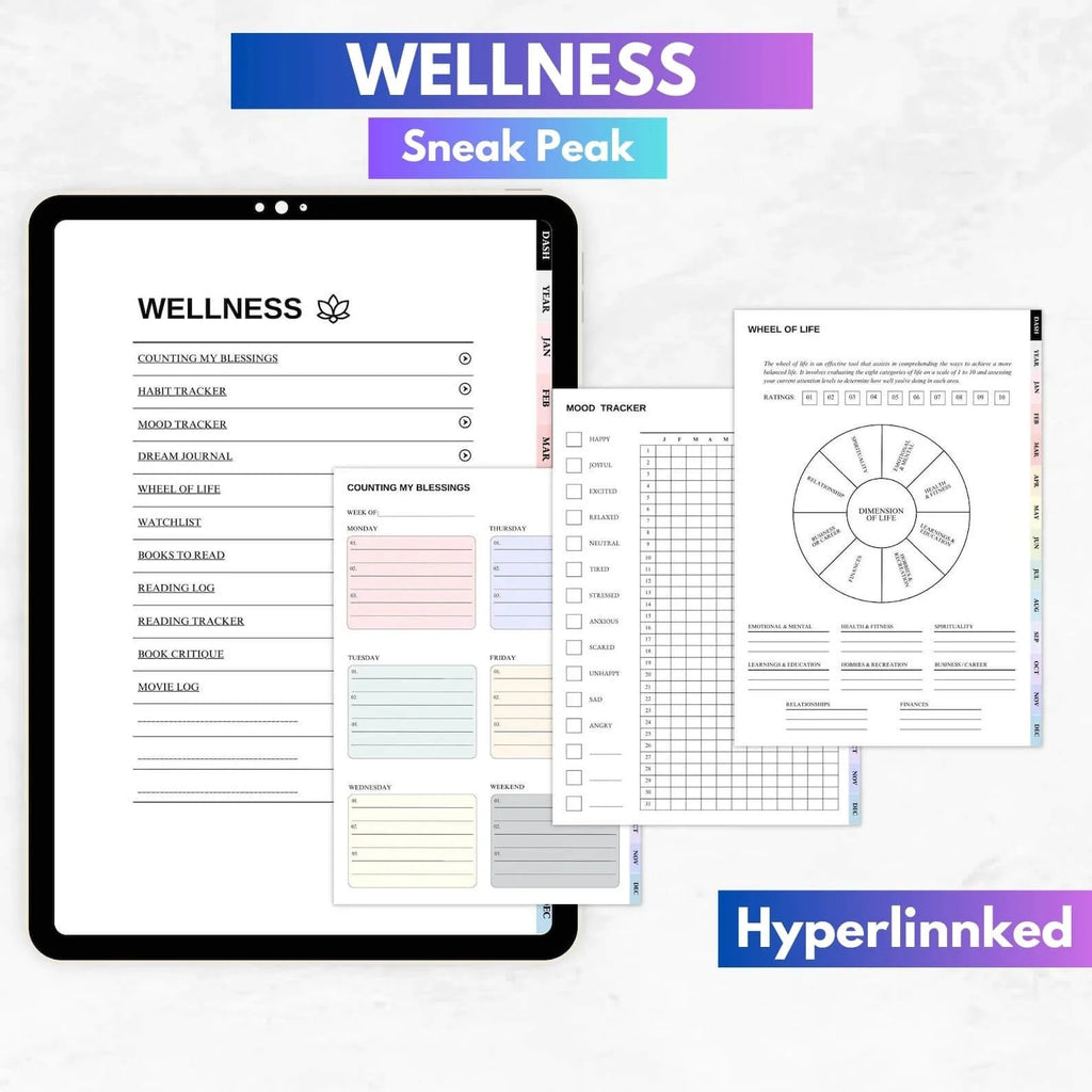 Non-Dated Editable Planners, 560 Pages Planners, 7000+ Stickers, 100+ Covers (Lifestyle, Productivity, Finance, Wellness, etc.) with Resell Rights