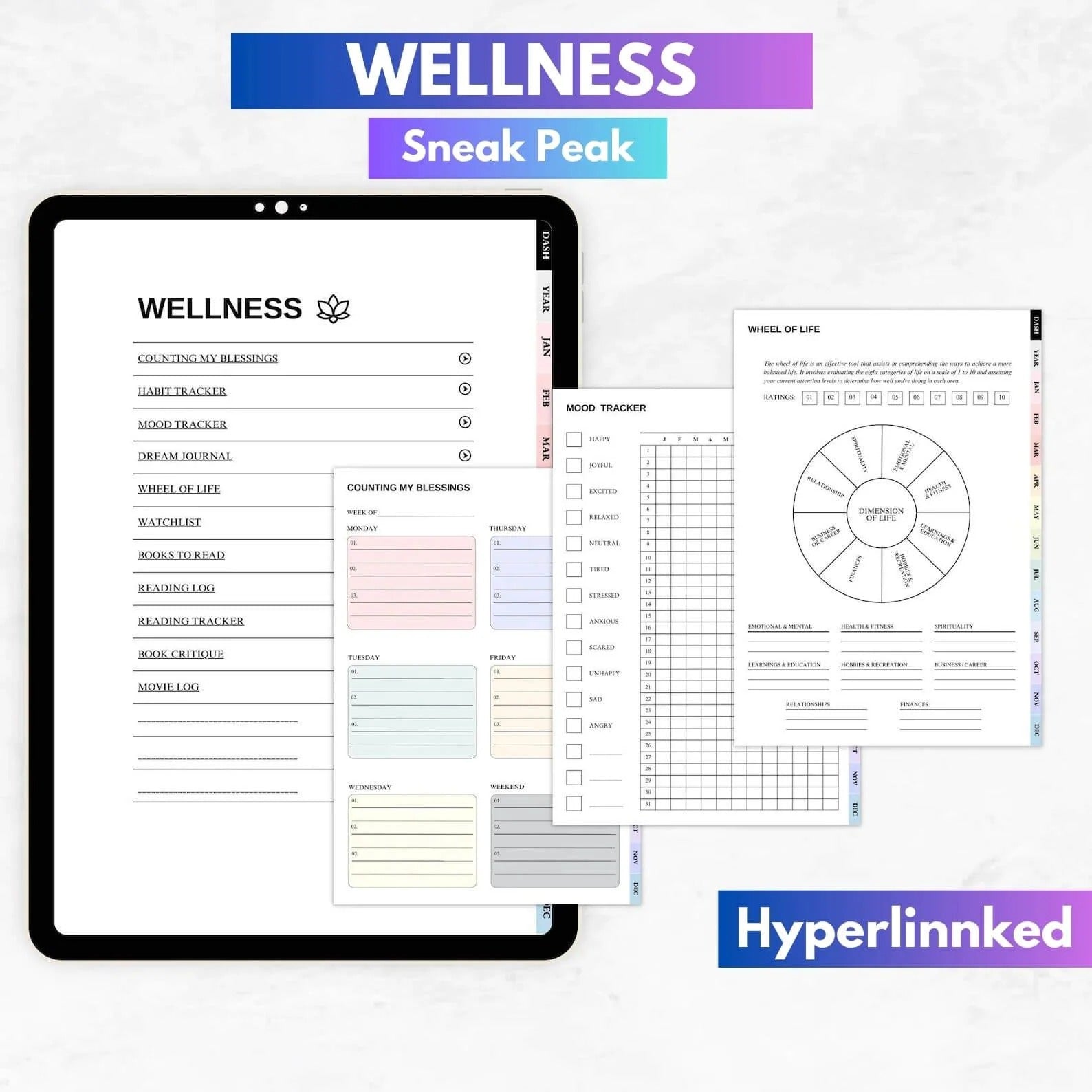 Non-Dated Editable Planners, 560 Pages Planners, 7000+ Stickers, 100+ Covers (Lifestyle, Productivity, Finance, Wellness, etc.) with Resell Rights