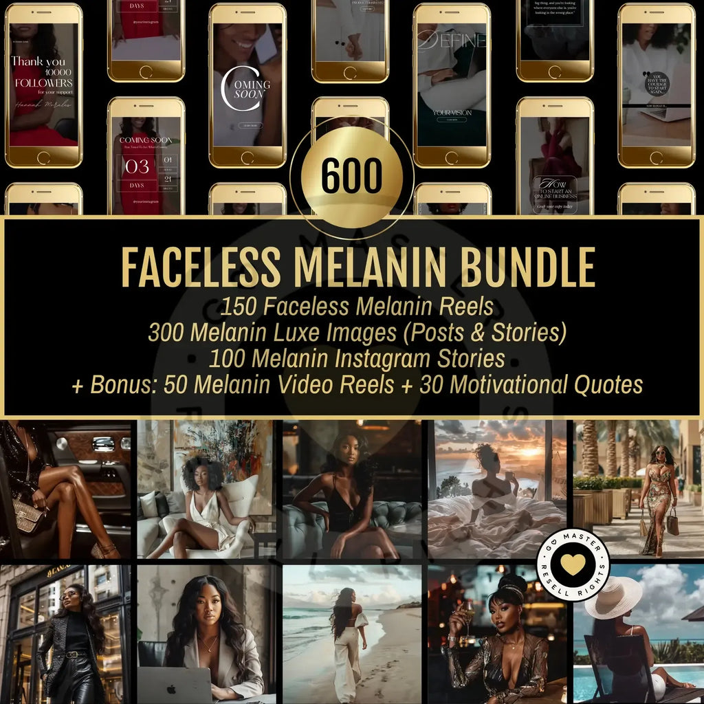 1560 Melanin Social Media Bundle + Editable Templates (with Resell Rights)