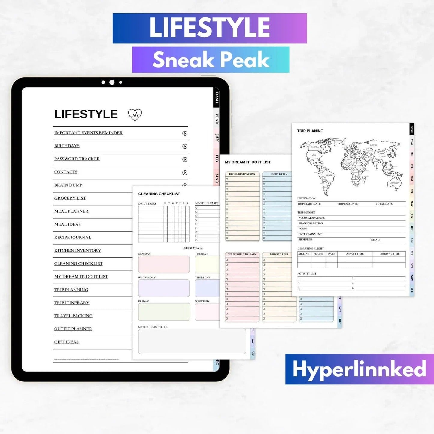 Non-Dated Editable Planners, 560 Pages Planners, 7000+ Stickers, 100+ Covers (Lifestyle, Productivity, Finance, Wellness, etc.) with Resell Rights