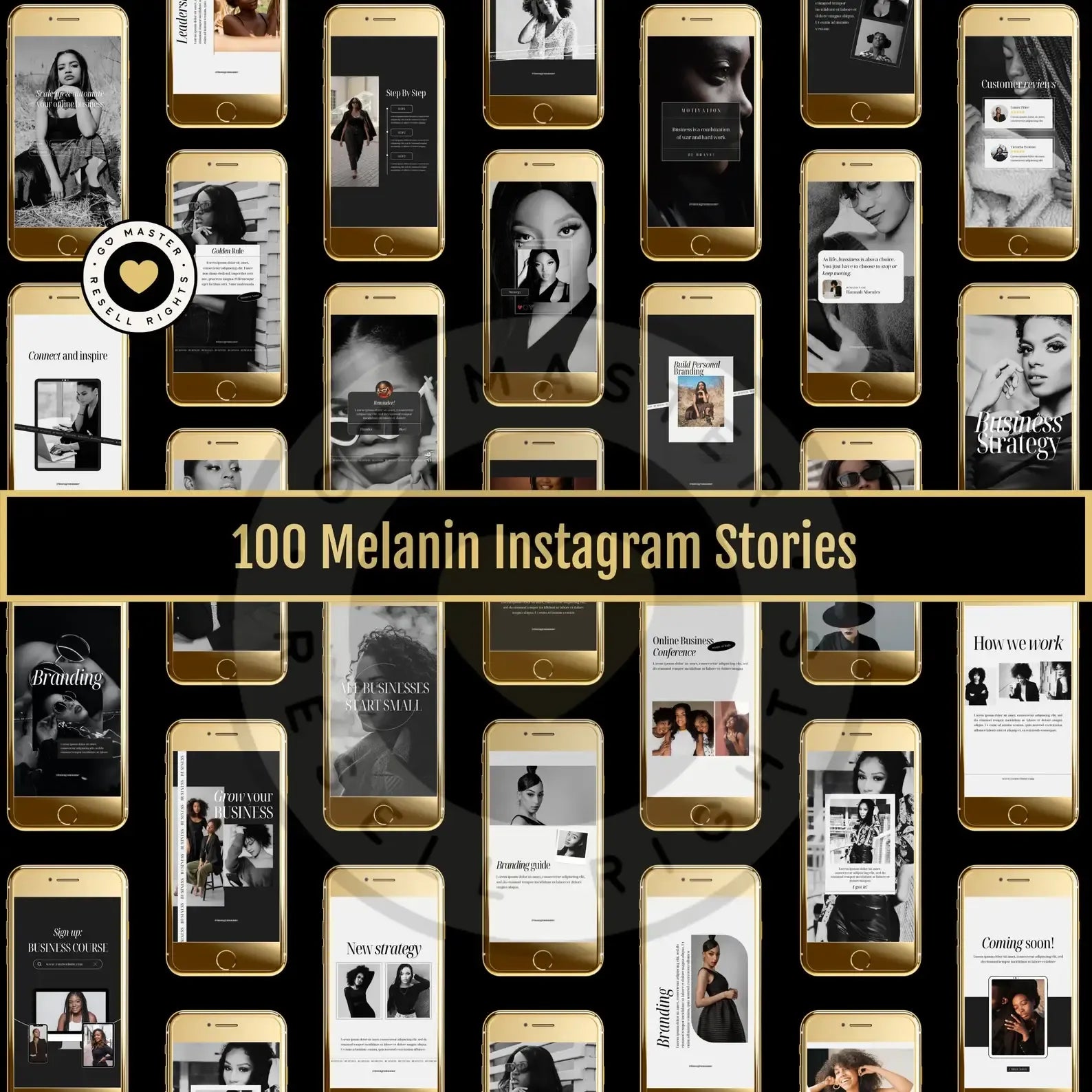 1560 Melanin Social Media Bundle + Editable Templates (with Resell Rights)